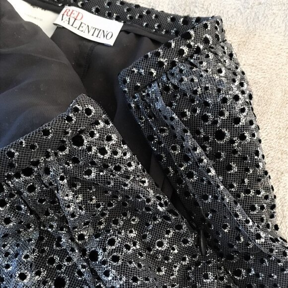 NWT RED Valentino sparkly tulle skirt party eu 44 / us M 8 gray - Picture 4 of 13